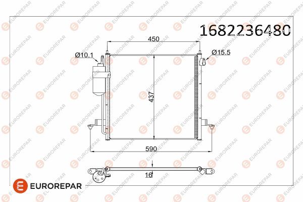 EUROREPAR 1682236480 İklimlendirme Sistemi Klima Radyatörü - MITSUBISHI L200 / TRITON (KA_T, KB_T) uyumlu