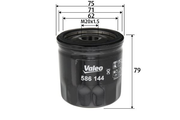 VALEO 586144 Motor Yağ Filtresi - DACIA DUSTER (HS_) uyumlu