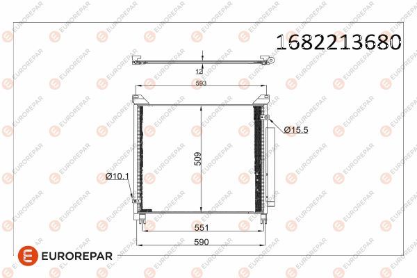 EUROREPAR 1682213680 İklimlendirme Sistemi Klima Radyatörü - TOYOTA HILUX VIII Pick-up (_N1_) uyumlu