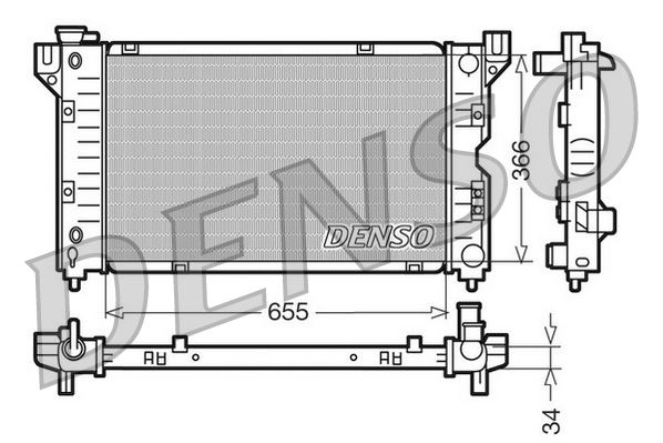 DENSO DRM06010 Soğutma Sistemi Su Soğutucu & Parçaları - CHRYSLER VOYAGER / GRAND VOYAGER III (GS_, NS_) uyumlu