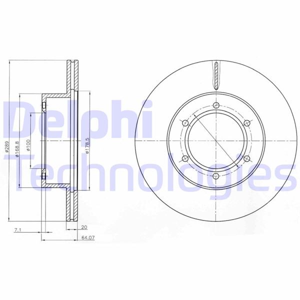 DELPHI BG2495 Fren Sistemleri Fren Diski - TOYOTA HILUX V Pick-up (_N8_, _N9_, _N10_, _N11_) uyumlu