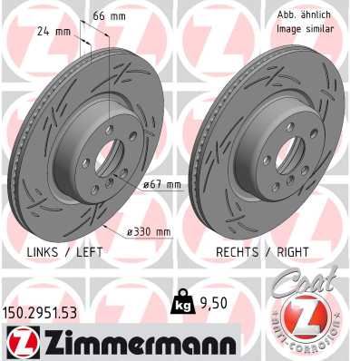 ZIMMERMANN 150.2951.53 Fren Sistemleri Fren Diski - BMW 5 (G30, F90) uyumlu