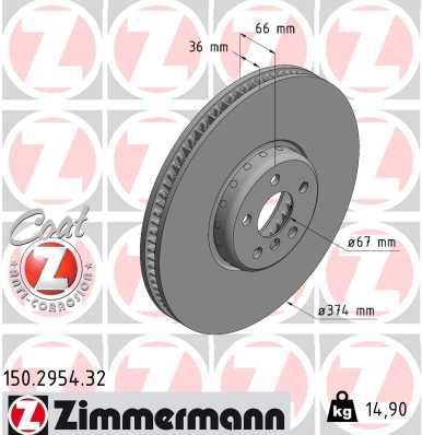 ZIMMERMANN 150.2954.32 Fren Sistemleri Fren Diski - BMW 7 (G11, G12) uyumlu