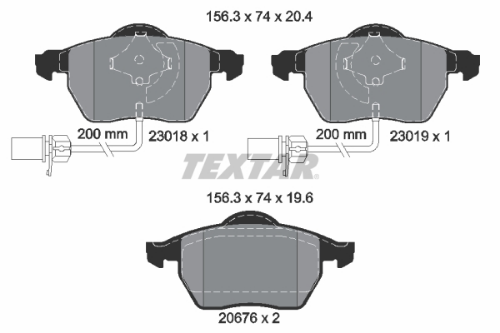 TEXTAR 2301802 Fren Sistemleri Fren Balatası - AUDI A4 B5 Avant (8D5) uyumlu