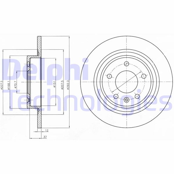 DELPHI BG4279 Fren Sistemleri Fren Diski - OPEL ASTRA J Sports Tourer (P10) uyumlu