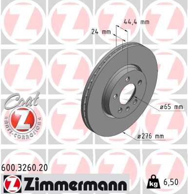 ZIMMERMANN 600.3260.20 Fren Sistemleri Fren Diski - SEAT IBIZA V (KJ1, KJG) uyumlu