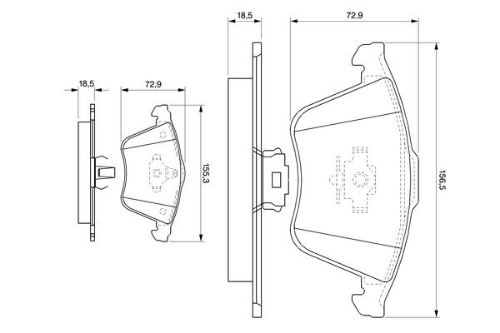 BOSCH 0 986 494 077 Fren Sistemleri Fren Balatası - SAAB 9-3 (YS3F, E79, D79, D75) uyumlu