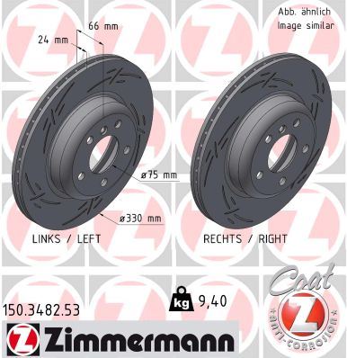 ZIMMERMANN 150.3482.53 Fren Sistemleri Fren Diski - BMW 5 (F10) uyumlu