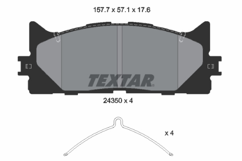 TEXTAR 2435001 Fren Sistemleri Fren Balatası - TOYOTA CAMRY Sedan (_V5_) uyumlu