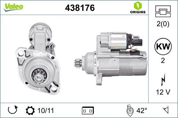VALEO 438176 Elektrik Sistemi Marş Motoru - VW CADDY III Kasa/büyük limuzin (2KA, 2KH, 2CA, 2CH) uyumlu