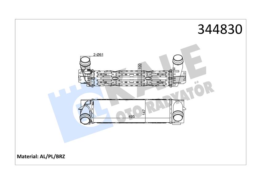 KALE OTO RADYATÖR 344830 Motor Turbo Radyatörü - BMW X3 (F25) uyumlu