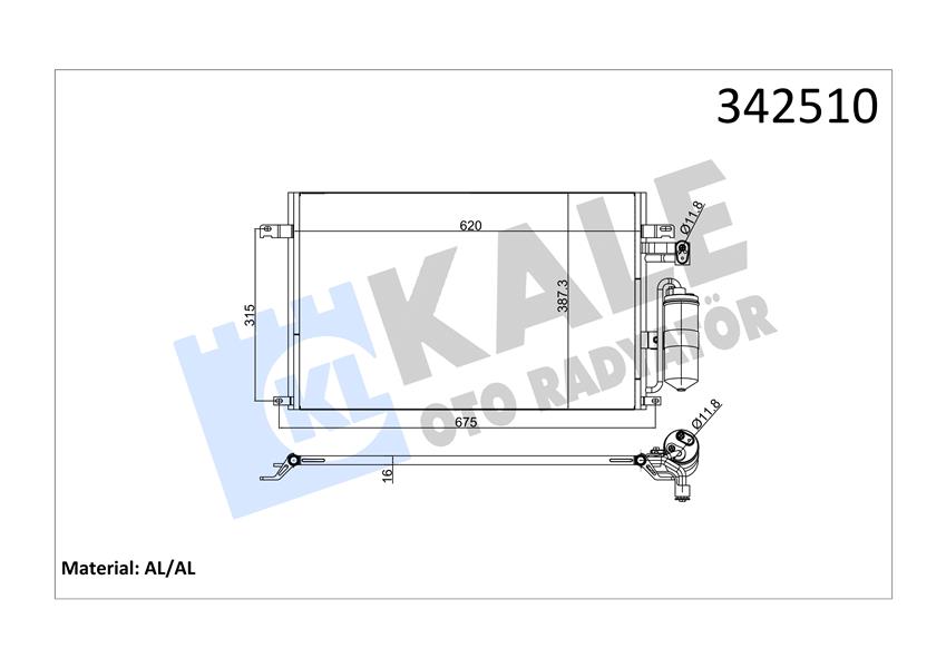 KALE OTO RADYATÖR 342510 İklimlendirme Sistemi Klima Radyatörü - CHEVROLET EPICA (KL1_) uyumlu
