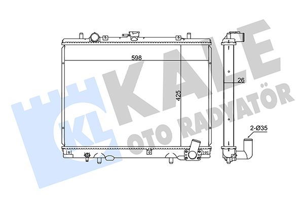 KALE OTO RADYATÖR 362300 Soğutma Sistemi Su Soğutucu & Parçaları - MITSUBISHI L200 (K7_T, K6_T, K5_T) uyumlu