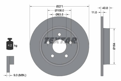 TEXTAR 92239003 Fren Sistemleri Fren Diski - FORD FOCUS III Sedan uyumlu