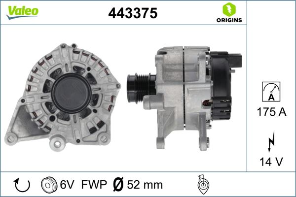 VALEO 443375 Elektrik Sistemi Alternatör - MERCEDES-BENZ E-SERISI (W212) uyumlu