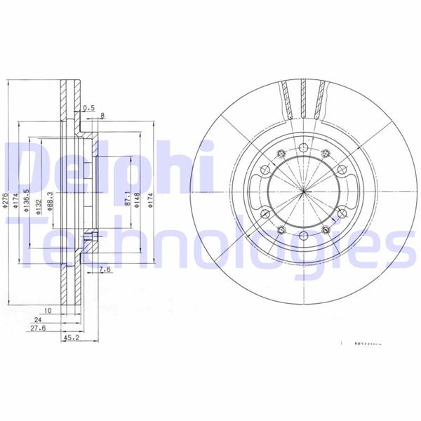DELPHI BG3099 Fren Sistemleri Fren Diski - MITSUBISHI PAJERO II Canvas Top (V2_C, V4_C) uyumlu