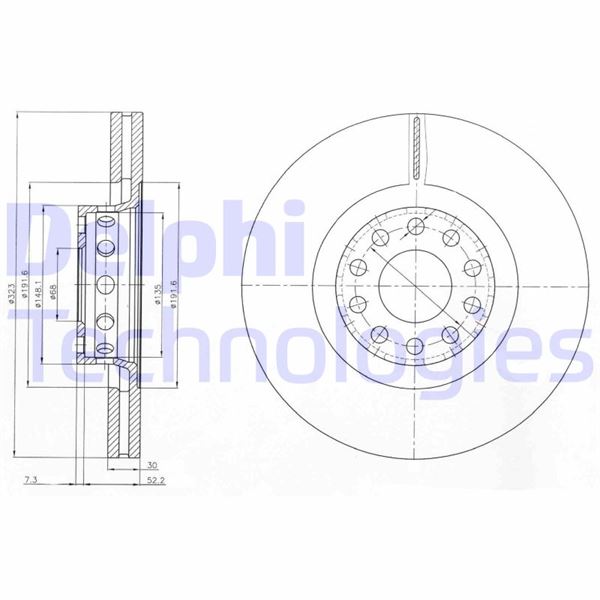 DELPHI BG3524 Fren Sistemleri Fren Diski - AUDI A8 D2 (4D2, 4D8) uyumlu