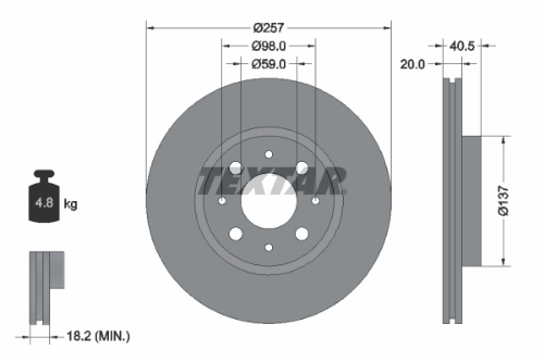 TEXTAR 92068503 Fren Sistemleri Fren Diski - ALFA ROMEO 155 (167_) uyumlu
