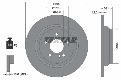 TEXTAR 92176503 Fren Sistemleri Fren Diski - MERCEDES-BENZ S-SERISI (W221, V221) uyumlu