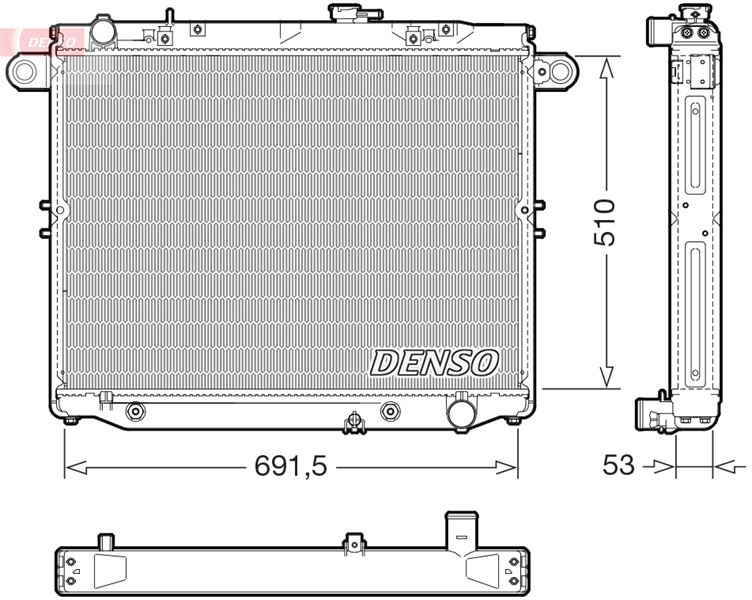 DENSO DRM51015 Soğutma Sistemi Su Soğutucu & Parçaları - TOYOTA LAND CRUISER 100 (_J1_) uyumlu