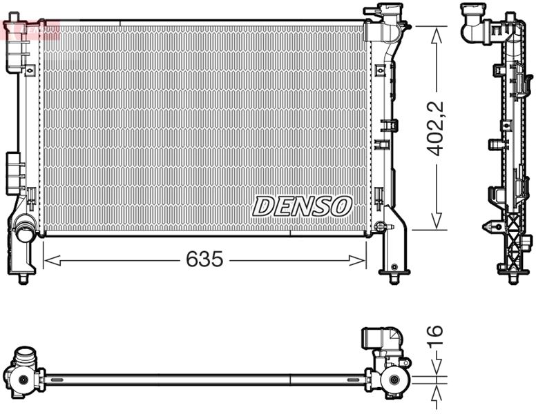 DENSO DRM43012 Soğutma Sistemi Su Soğutucu & Parçaları - KIA OPTIMA (JF) uyumlu