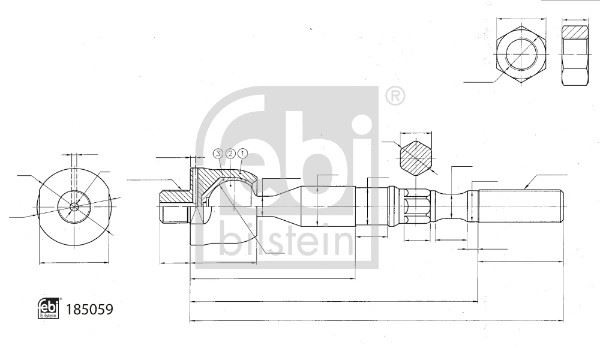 FEBI BILSTEIN 185059 Direksiyon Sistemi Mafsal - NISSAN CABSTAR (F24M, F24W) uyumlu
