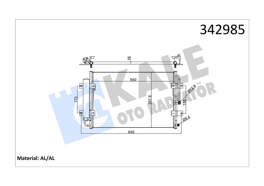 KALE OTO RADYATÖR 342985 İklimlendirme Sistemi Klima Radyatörü - HYUNDAI H100 Platform şasi uyumlu