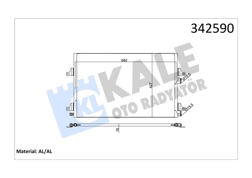 KALE OTO RADYATÖR 342590 İklimlendirme Sistemi Klima Radyatörü - RENAULT ESPACE IV (JK0/1_) uyumlu