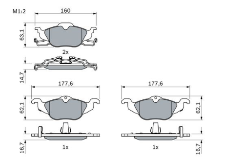 BOSCH 0 986 424 456 Fren Sistemleri Fren Balatası - OPEL ASTRA G Hatchback (T98) uyumlu