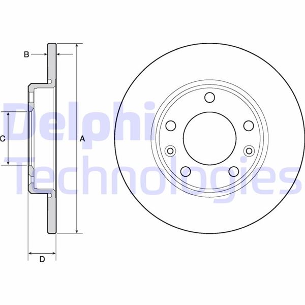 DELPHI BG4670C Fren Sistemleri Fren Diski - PEUGEOT 308 II (LB_, LP_, LW_, LH_, L3_) uyumlu