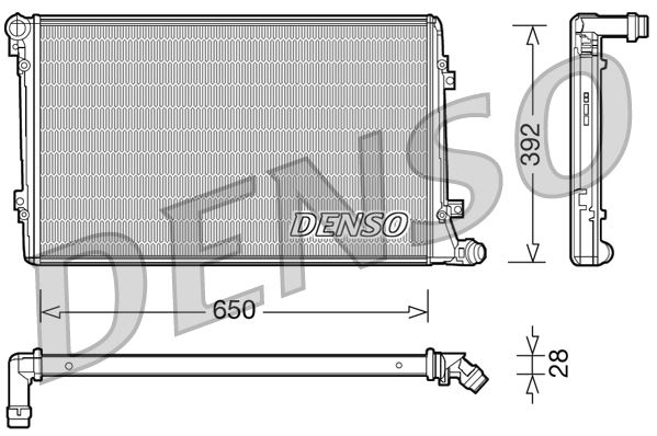 DENSO DRM32019 Soğutma Sistemi Su Soğutucu & Parçaları - VW CADDY III Kasa/büyük limuzin (2KA, 2KH, 2CA, 2CH) uyumlu