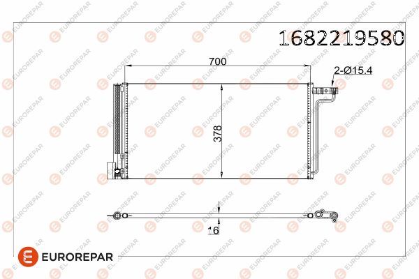 EUROREPAR 1682219580 İklimlendirme Sistemi Klima Radyatörü - FORD C-MAX II (DXA/CB7, DXA/CEU) uyumlu