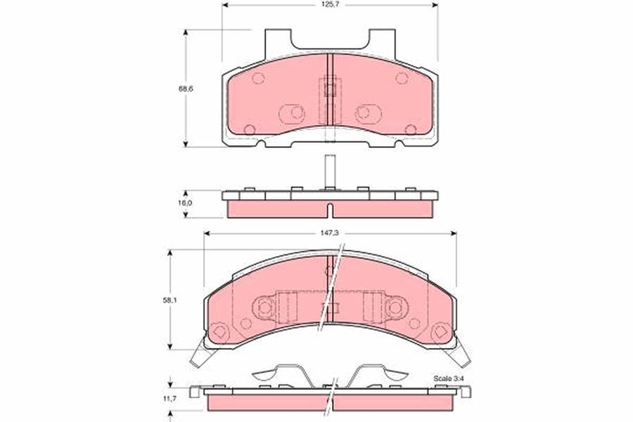 TRW GDB4005 Fren Sistemleri Fren Balatası - PONTIAC TRANS SPORT (UM06) uyumlu