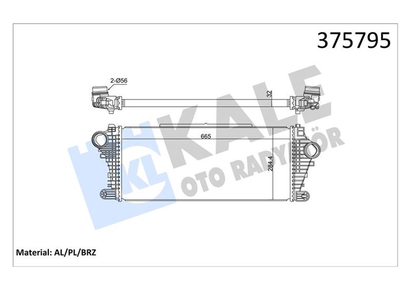 KALE OTO RADYATÖR 375795 Motor Turbo Radyatörü - OPEL INSIGNIA B Grand Sport (Z18) uyumlu
