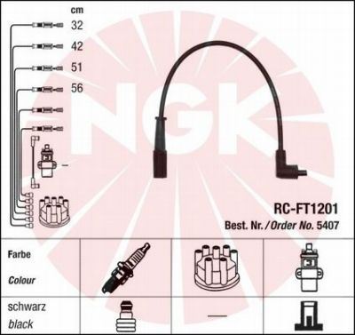 NGK 5407 Ateşleme Sistemi Ateşleme Kablosu - FORD SIERRA II Hatchback (GBC, GBG) uyumlu