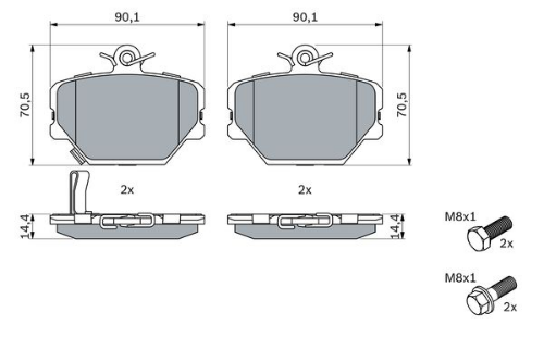BOSCH 0 986 424 471 Fren Sistemleri Fren Balatası - SMART FORTWO Coupe (451) uyumlu