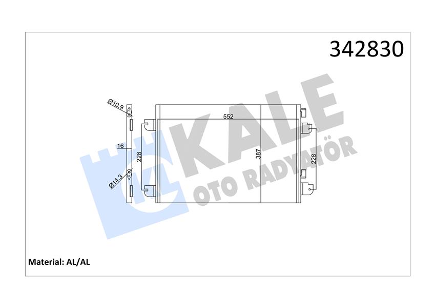 KALE OTO RADYATÖR 342830 İklimlendirme Sistemi Klima Radyatörü - RENAULT MEGANE I (BA0/1_) uyumlu