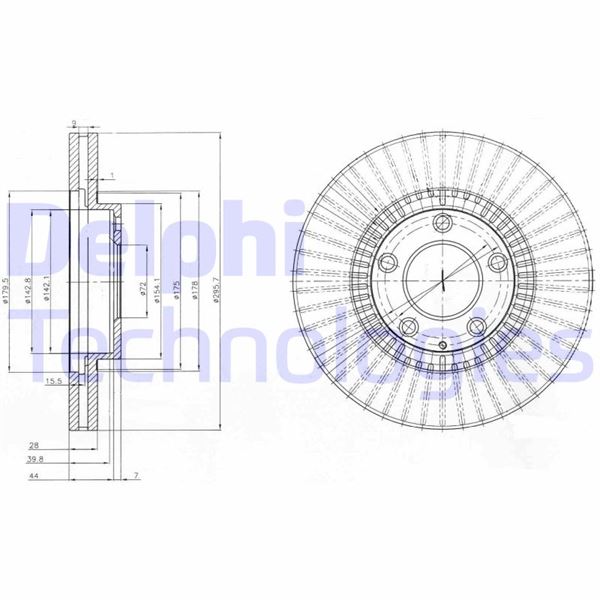 DELPHI BG4027 Fren Sistemleri Fren Diski - MAZDA MPV II (LW) uyumlu