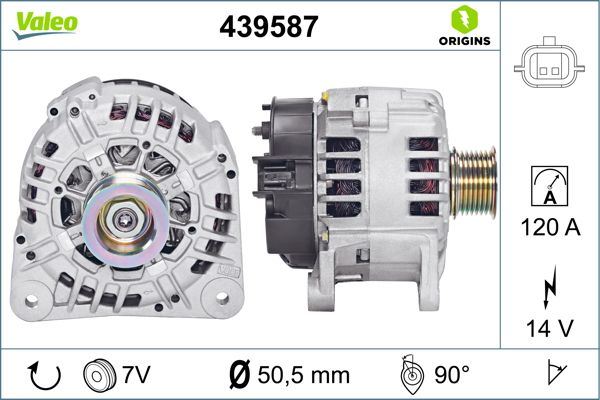 VALEO 439587 Elektrik Sistemi Alternatör - RENAULT KANGOO Express (FC0/1_) uyumlu