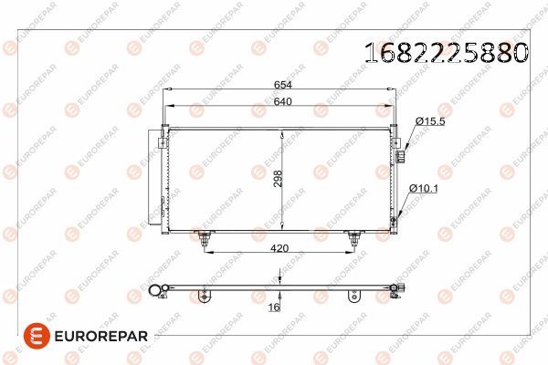 EUROREPAR 1682225880 İklimlendirme Sistemi Klima Radyatörü - SUBARU IMPREZA Sedan (GE, GV) uyumlu