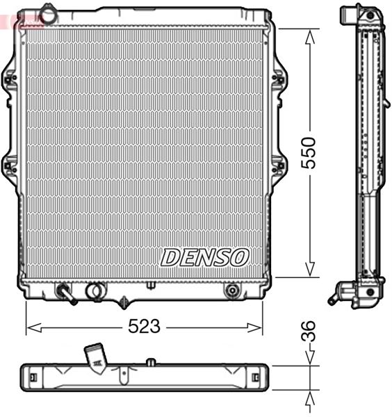 DENSO DRM50084 Soğutma Sistemi Su Soğutucu & Parçaları - TOYOTA HILUX VI Pick-up (_N1_) uyumlu