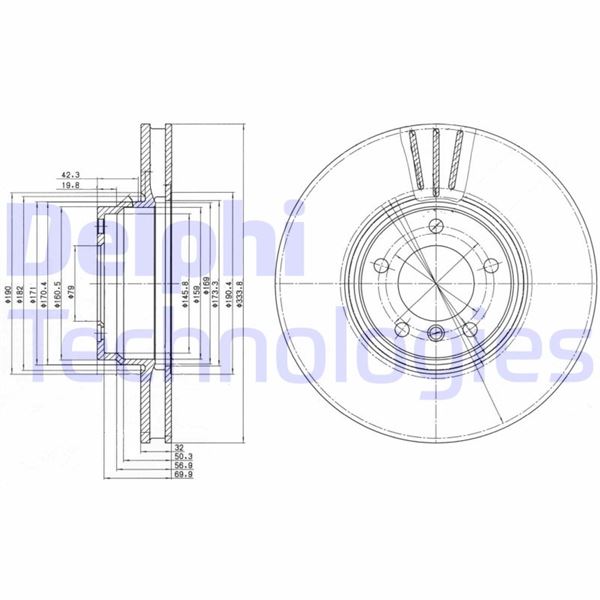 DELPHI BG9212 Fren Sistemleri Fren Diski - BMW 7 (E38) uyumlu