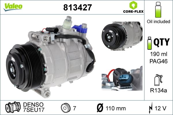 VALEO 813427 İklimlendirme Sistemi Kompresör Parçaları - MERCEDES-BENZ SPRINTER 3,5-t Minibüs/Otobüs (B906) uyumlu