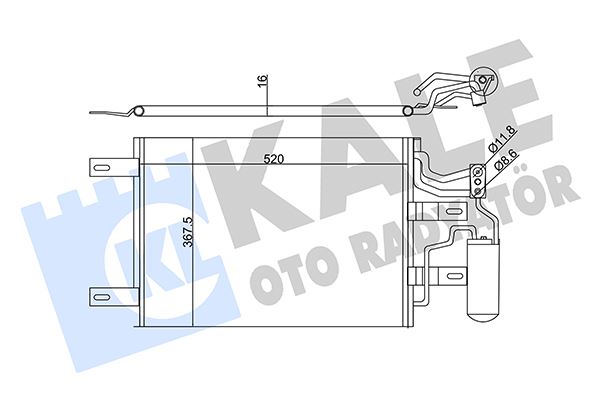 KALE OTO RADYATÖR 350655 İklimlendirme Sistemi Klima Radyatörü - OPEL MERIVA A MPV (X03) uyumlu