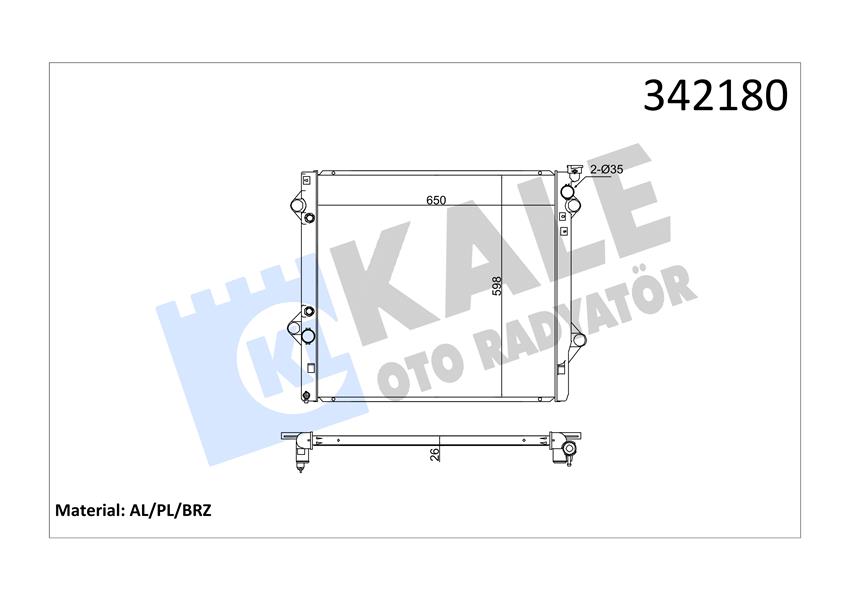 KALE OTO RADYATÖR 342180 Soğutma Sistemi Su Soğutucu & Parçaları