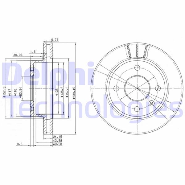 DELPHI BG2367 Fren Sistemleri Fren Diski - FORD ESCORT IV (GAF, AWF, ABFT) uyumlu