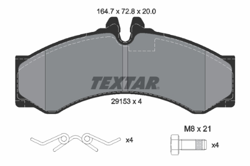 TEXTAR 2915301 Fren Sistemleri Fren Balatası - VW LT 28-46 II Panelvan/Van (2DA, 2DD, 2DH) uyumlu