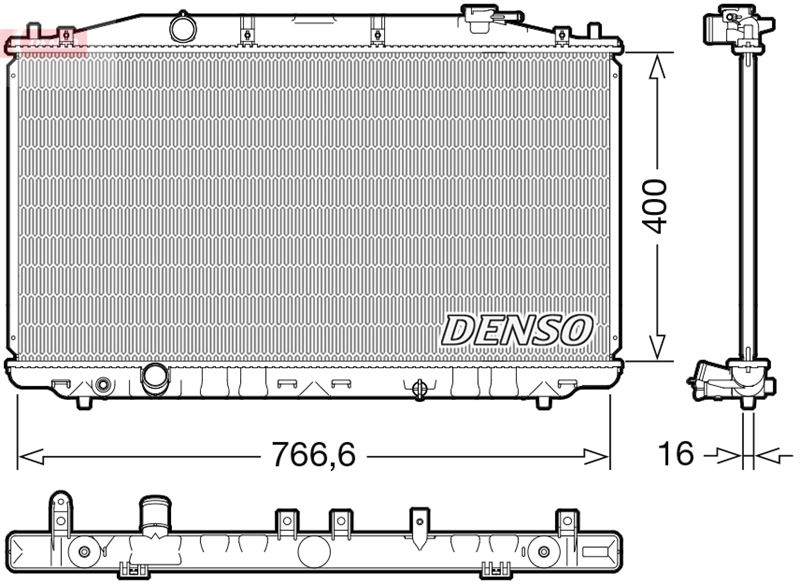 DENSO DRM40051 Soğutma Sistemi Su Soğutucu & Parçaları - HONDA ACCORD VIII (CU) uyumlu