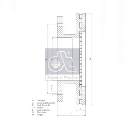 DT Spare Parts 7.36040 Fren Sistemleri Fren Diski - IVECO DAILY IV Platform şasi uyumlu