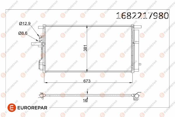 EUROREPAR 1682217980 İklimlendirme Sistemi Klima Radyatörü - HYUNDAI TUCSON (TL, TLE) uyumlu